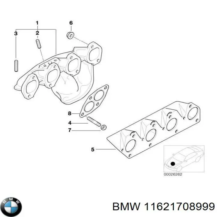 Купить 11621708999 BMW Шпилька выпускного коллектора