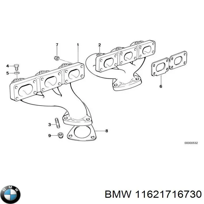 11621716730 BMW tubo coletor de escape dianteiro