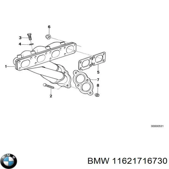 Купить 11621716730 BMW Коллектор выпускной передний