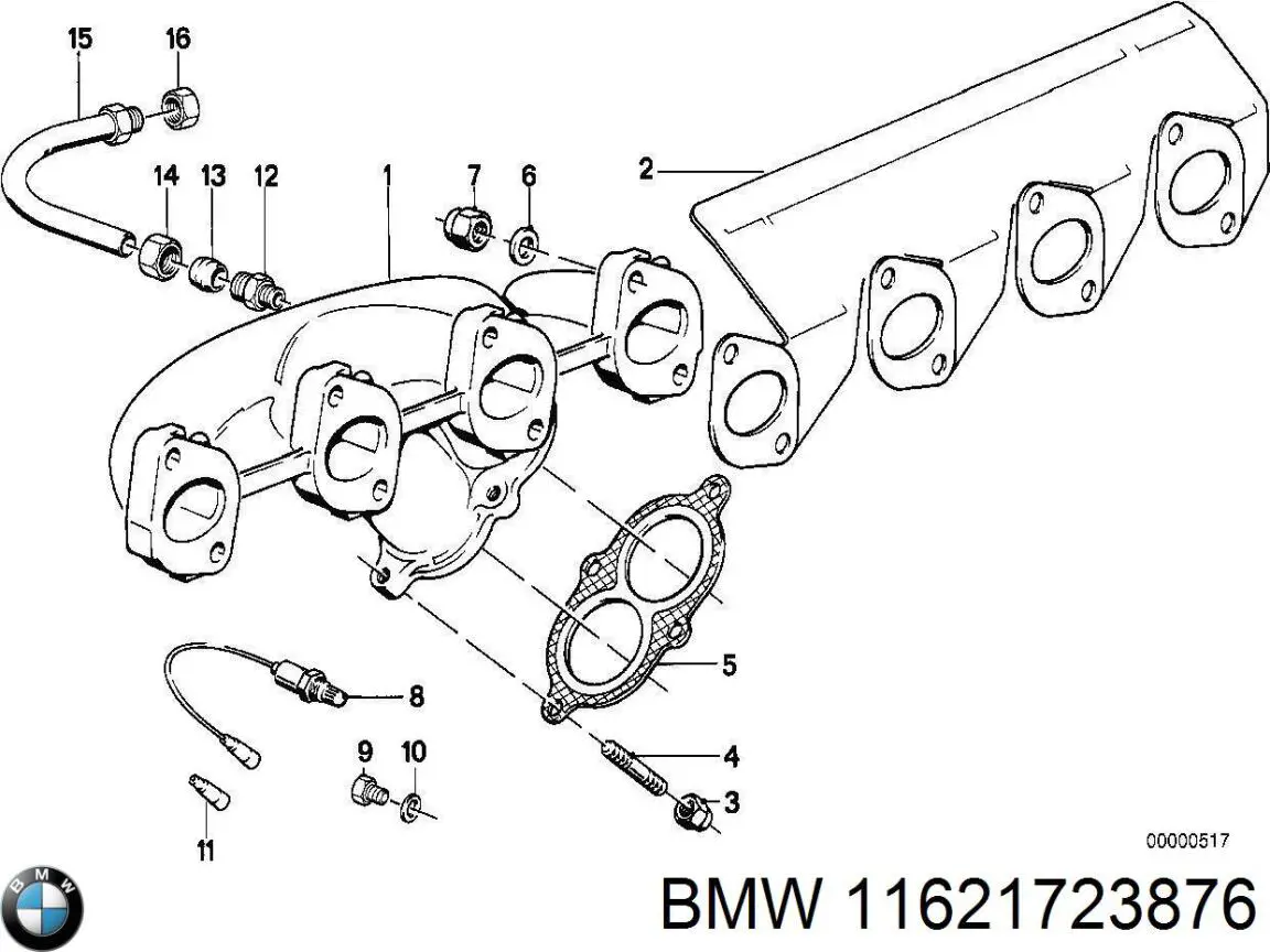 11621723876 BMW прокладка коллектора