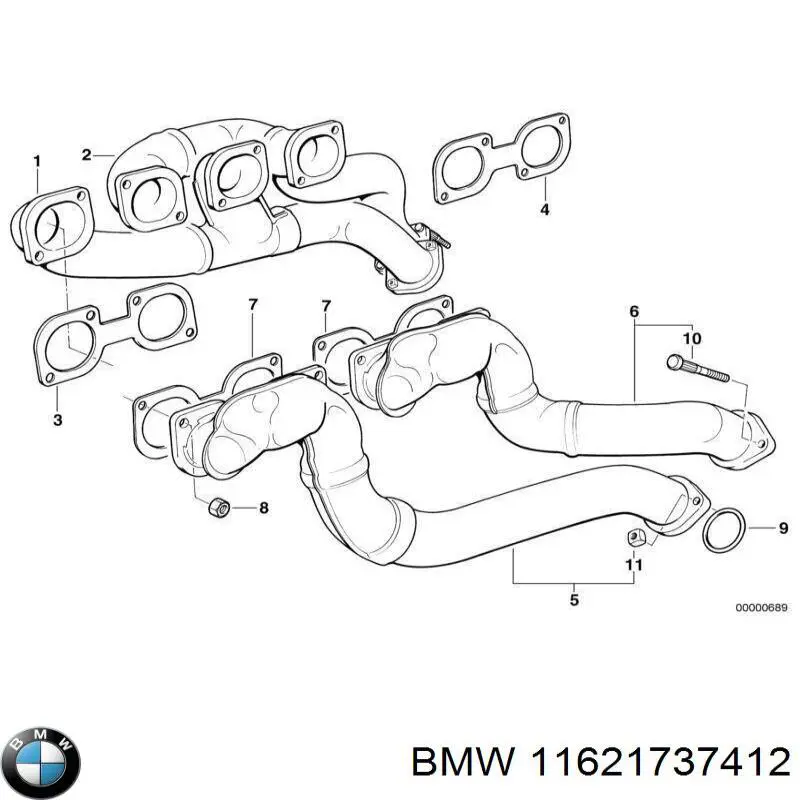 Газопроводы (коллектор выпускной) BMW 11621737412 цена, от 547.86 USD