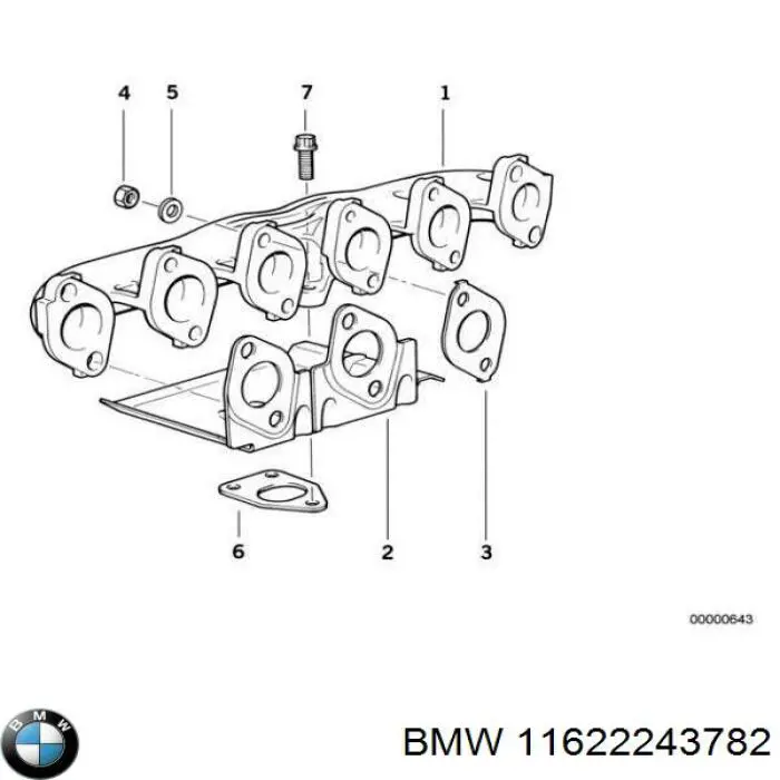 Прокладка випускного колектора 11622243782 BMW