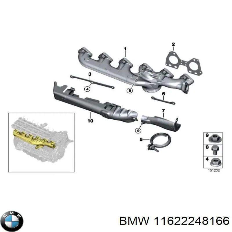 Коллектор выпускной BMW 11622248166