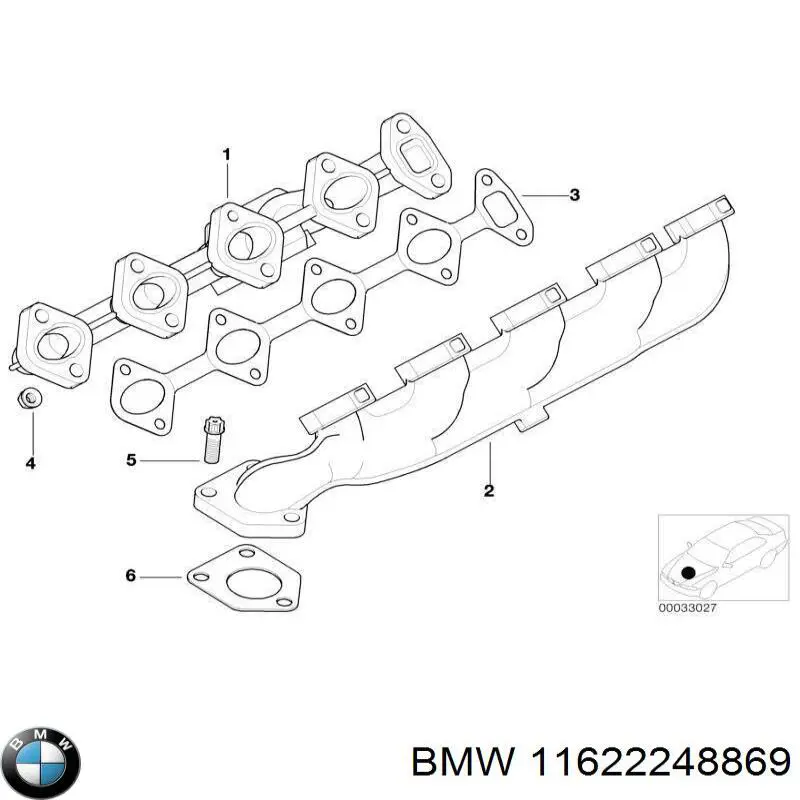 Прокладка коллектора выпускного BMW 11622248869 цена, от 25.29 USD