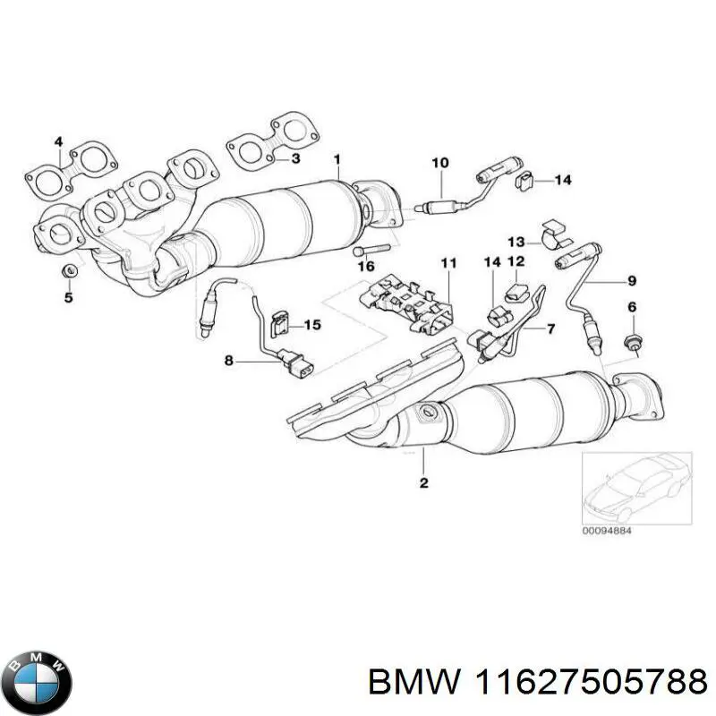 Прокладка випускного колектора 11627505788 BMW