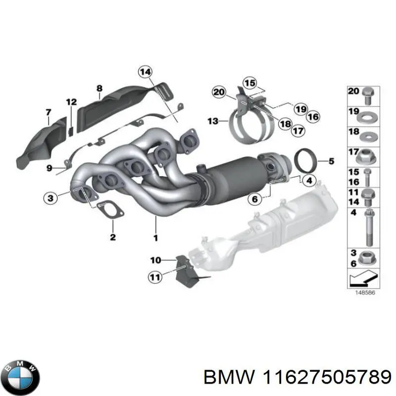 Купить 11627505789 BMW Прокладка коллектора