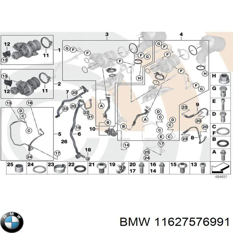 Прокладка турбіни вихлопних газів, впуск 11627576991 BMW