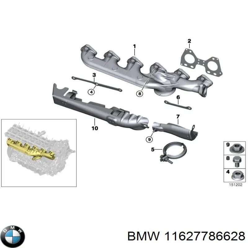 Купить 11627786628 BMW Катализатор