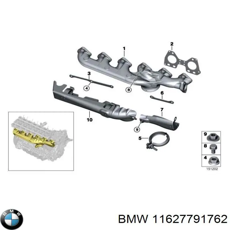 Газопроводы (коллектор выпускной) BMW 11627791762 цена, от 25.34 USD