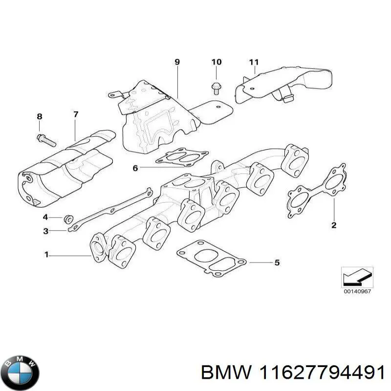 Газопроводы (коллектор выпускной) BMW 11627794491 цена, от 883.54 USD