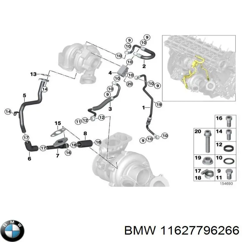 Газопроводы (коллектор выпускной) BMW 11627796266 цена, от 174.94 USD