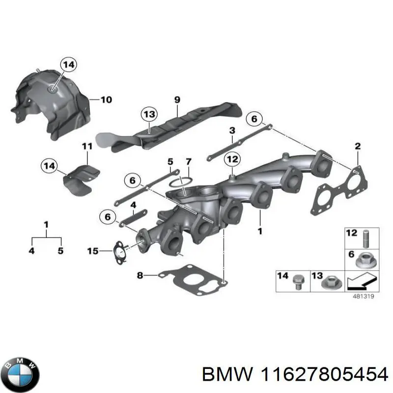 Коллектор выпускной BMW 11627805454