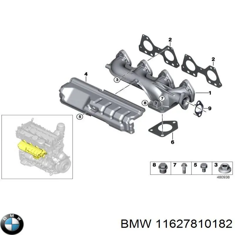 11627810182 BMW tubo coletor de escape