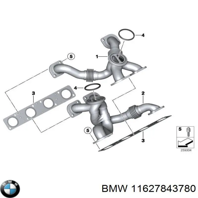 Газопроводы (коллектор выпускной) BMW 11627843780 цена, от 141.08 USD
