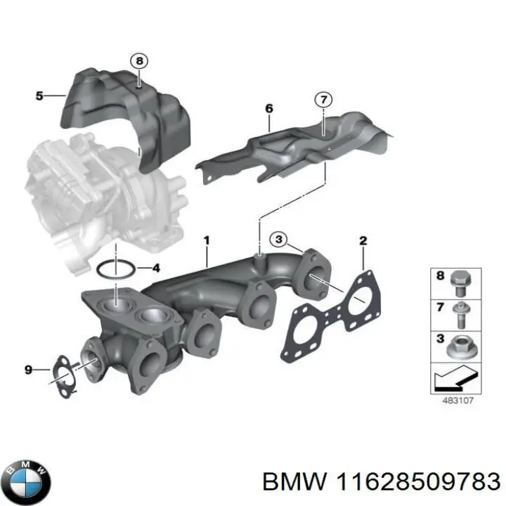 11628509783 BMW Прокладка коллектора выпуск
