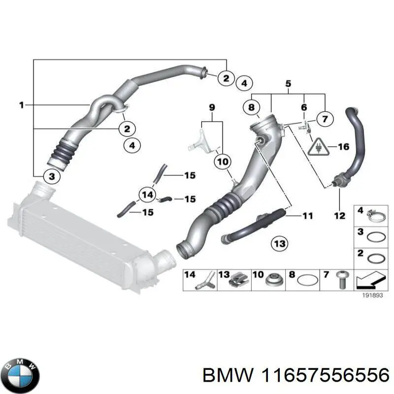 Шланг/патрубок интеркуллера BMW 11657556556 цена, от 51.07 USD