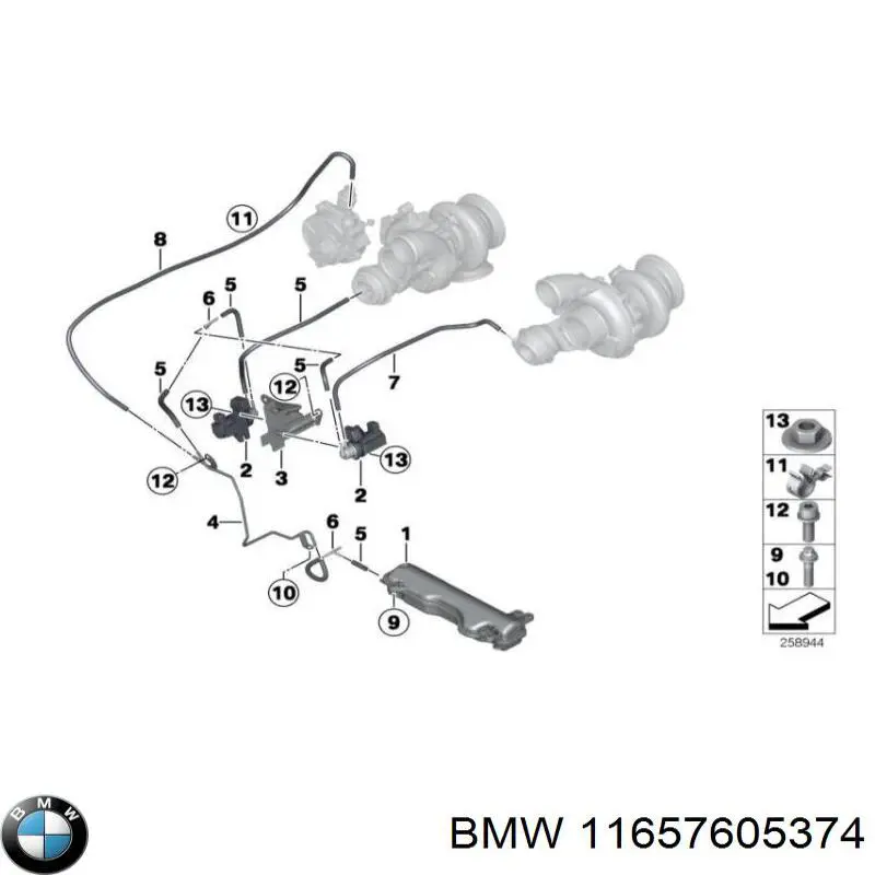 Ресивер вакуумный двигателя BMW 11657571303 цена, от 13.53 USD