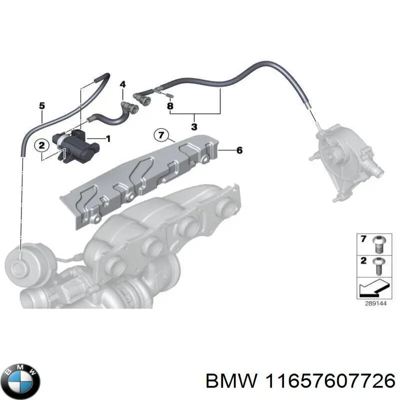 Tubuladura, bomba de vacío 11657607726 BMW