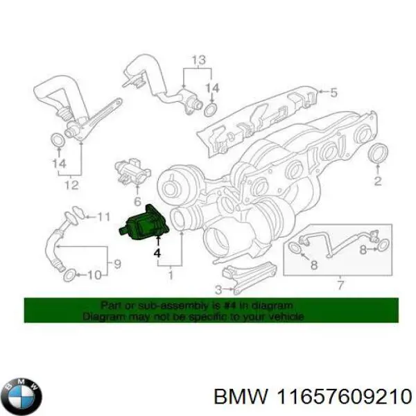 Valvula De Recirculacion De Aire De Carga De Turbina 11657609210 BMW