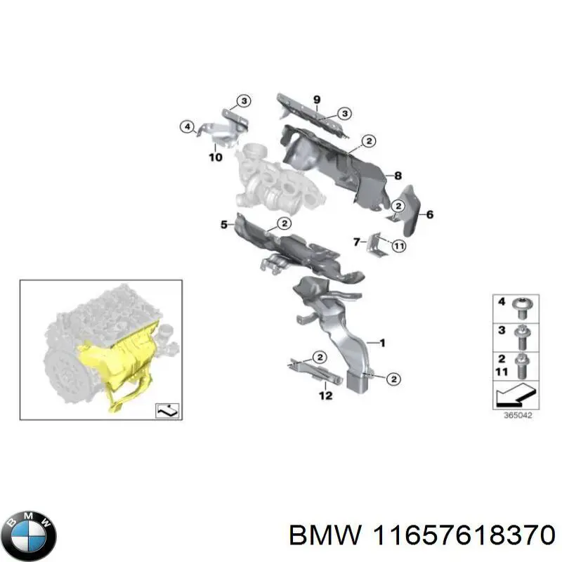 Защита (тепловой экран) выпускного коллектора BMW 7618370 цена, от 13.18 USD