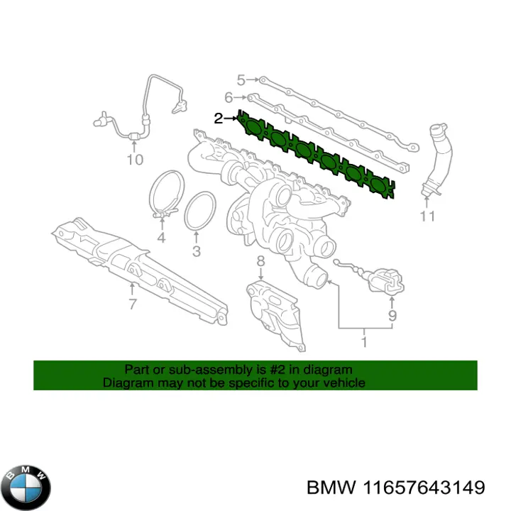 Прокладка коллектора выпускного BMW 11657643149 цена, от 30.72 USD