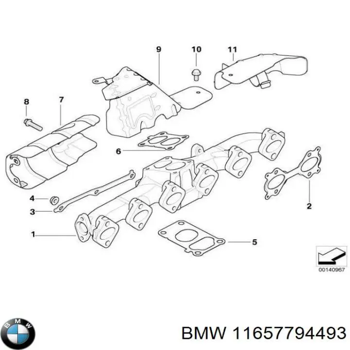 11657794493 BMW vedante inferior de tubo coletor de escape