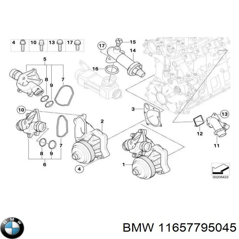 Кольцо патрубка турбины, нагнетаемого воздуха BMW 11509908048