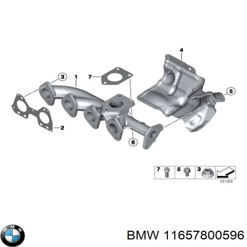 11657800596 BMW прокладка выпускного коллектора нижняя