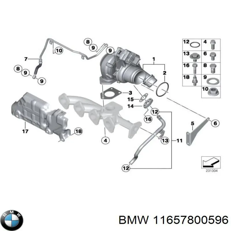 Купить 11657800596 BMW Прокладка выпускного коллектора нижняя