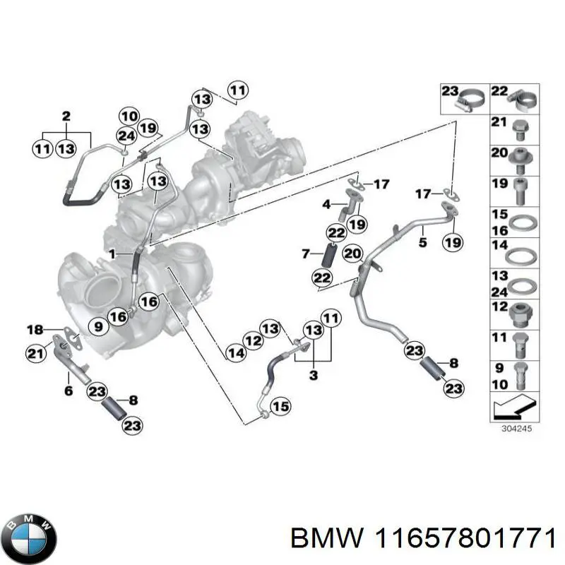 Купить 11657801771 BMW Болт крепления турбины