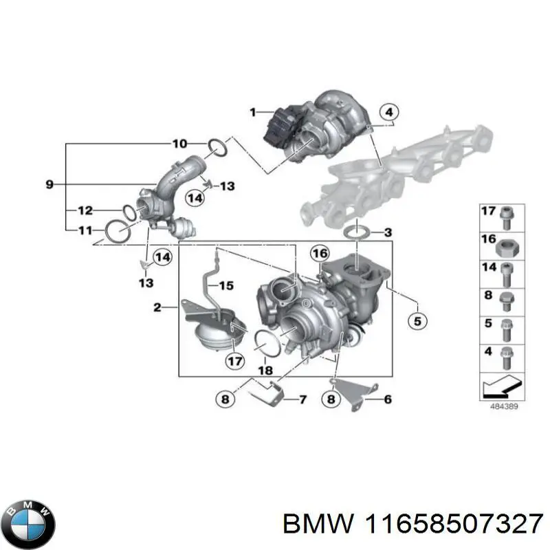 11658507327 BMW Прокладка турбины выхлопных газов, впуск