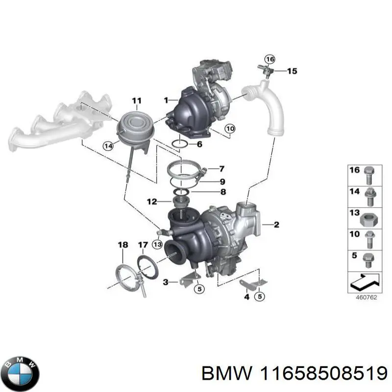 11658508519 BMW прокладка выпускного коллектора верхняя