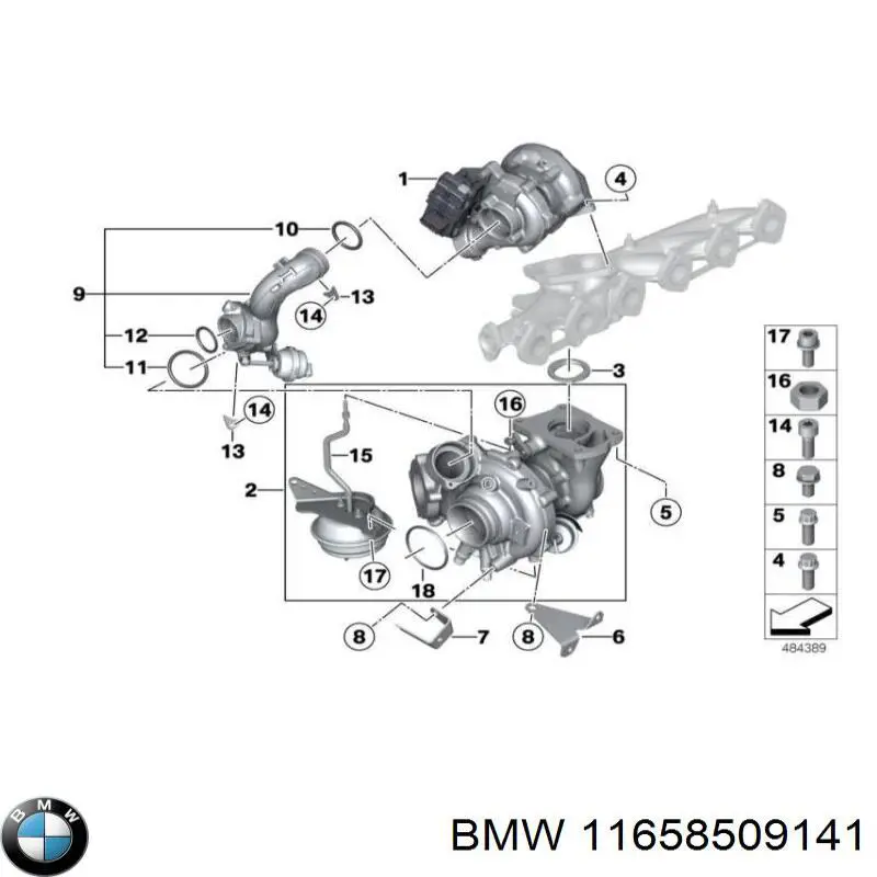 11658509141 BMW кольцо патрубка турбины, нагнетаемого воздуха