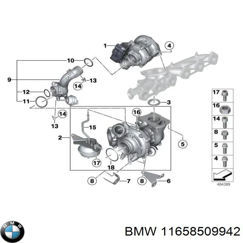 11658509942 BMW Прокладка турбины выхлопных газов, впуск