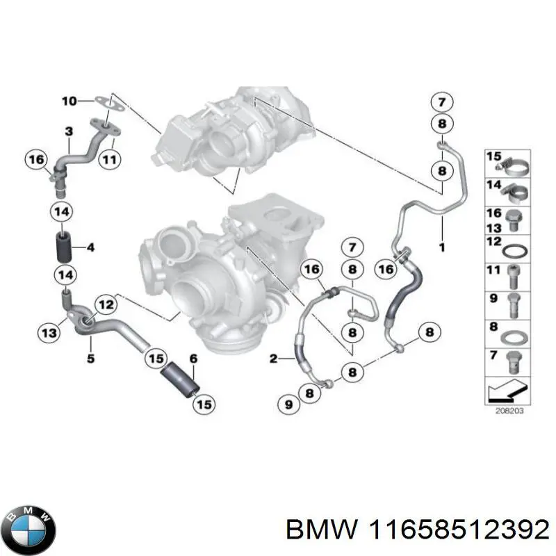 Кольцо патрубка турбины, нагнетаемого воздуха BMW 11658512392 цена, от 11.05 USD