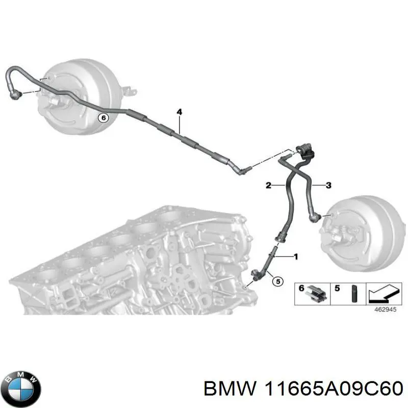 11668600882 BMW Трубопровод (гидровакуумного) усилителя