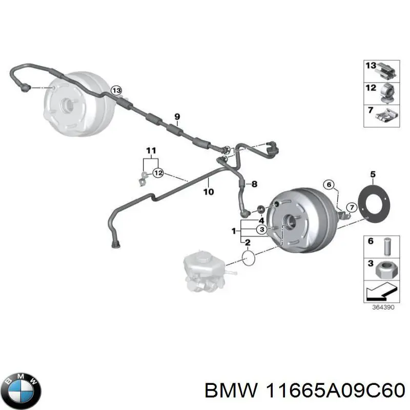 Трубопроводы усилителя вакуумного BMW 11668600882 цена, от 10.14 USD