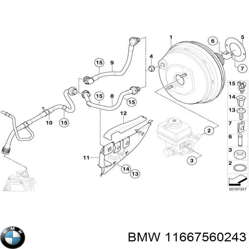 Трубка вакуумного усилителя тормозов 11667560243 BMW