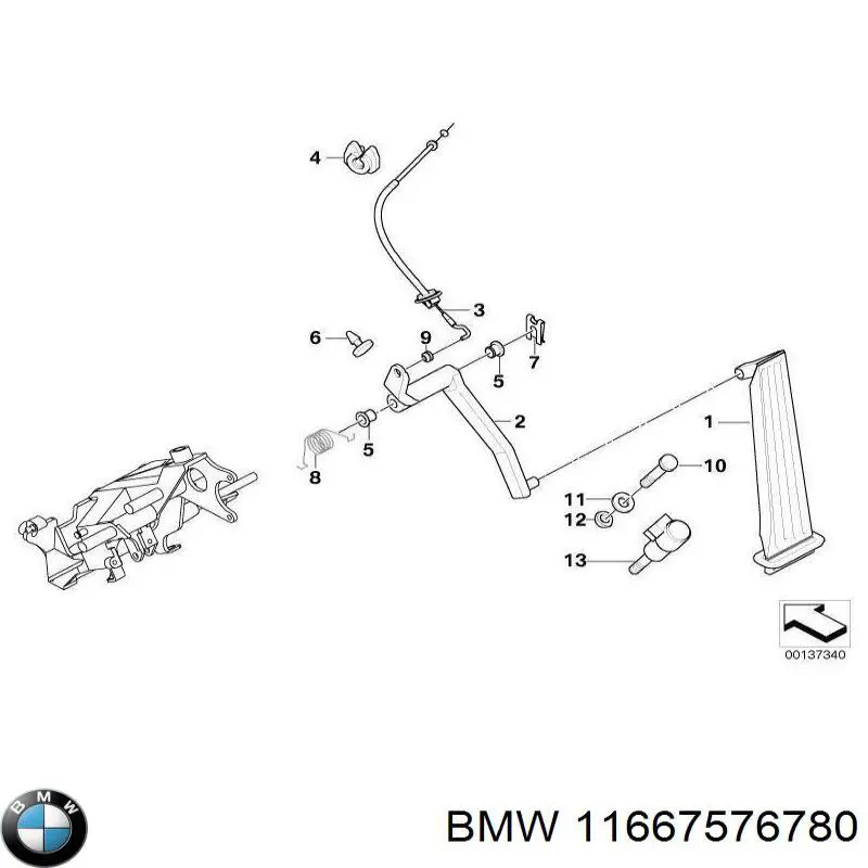 Трубка вакуумного усилителя тормозов 11667576780 BMW