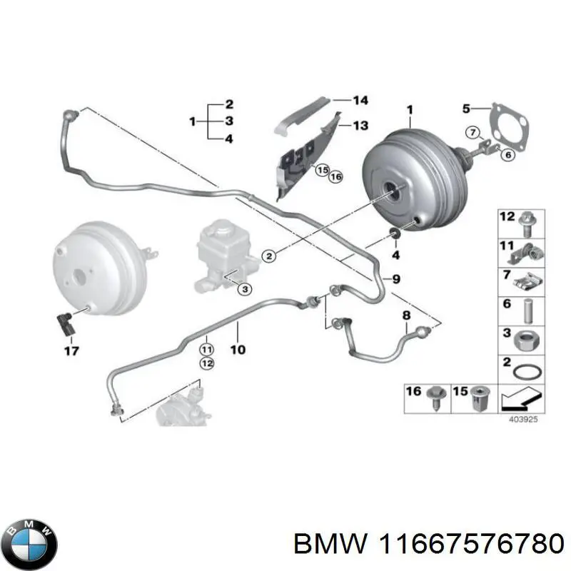 Трубопроводы усилителя вакуумного BMW 11667576780 цена, от 7.77 USD