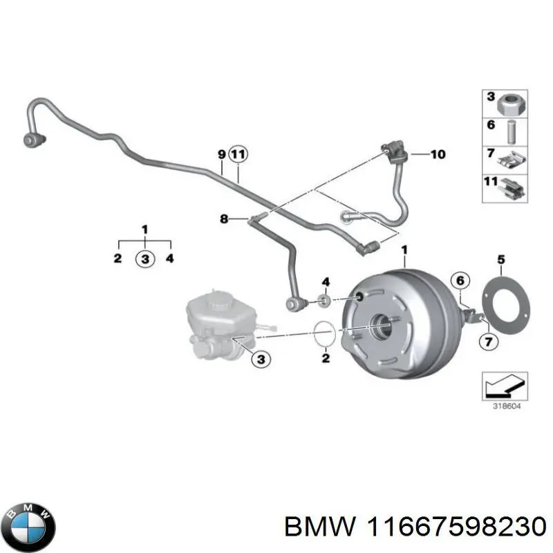Трубопроводы усилителя вакуумного BMW 11667598230 цена, от 12.67 USD