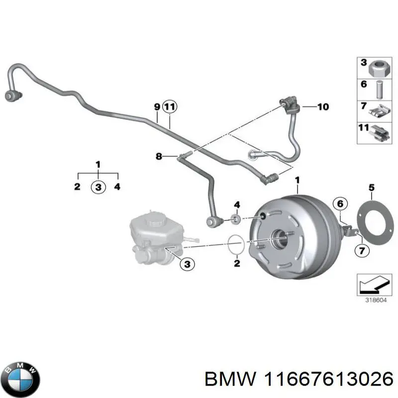 Купить 7613026 BMW Трубка вакуумного усилителя тормозов