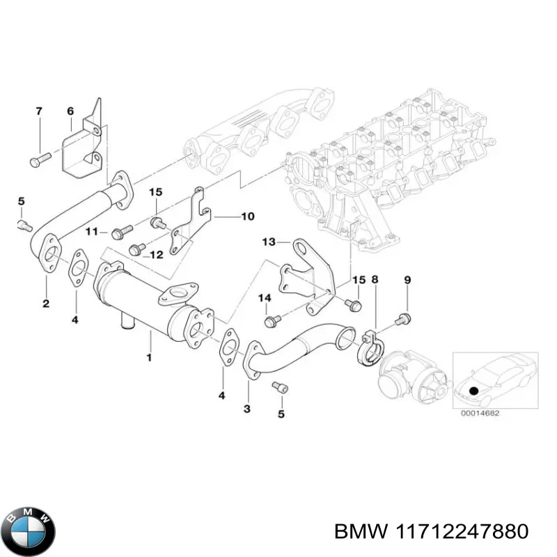 Радиатор системы EGR рециркуляции выхлопных газов BMW 11712247880 цена, от 17.92 USD