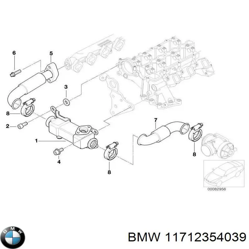 Патрубок системы рециркуляции отработавших газов BMW 11712354039 цена, от 16.47 USD