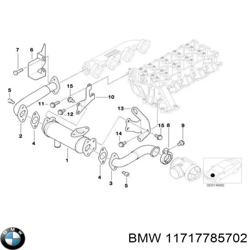 Шланг тормозной задний, правый BMW 11717785702 цена, от 42.33 USD