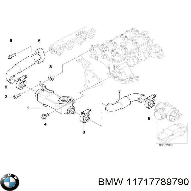 11714706801 BMW radiador do sistema egr de recirculação dos gases de escape