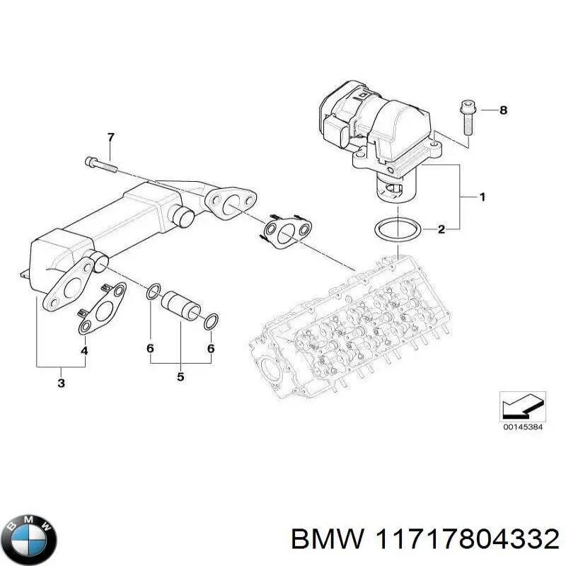 Клапан EGR, рециркуляции газов BMW 11717804332