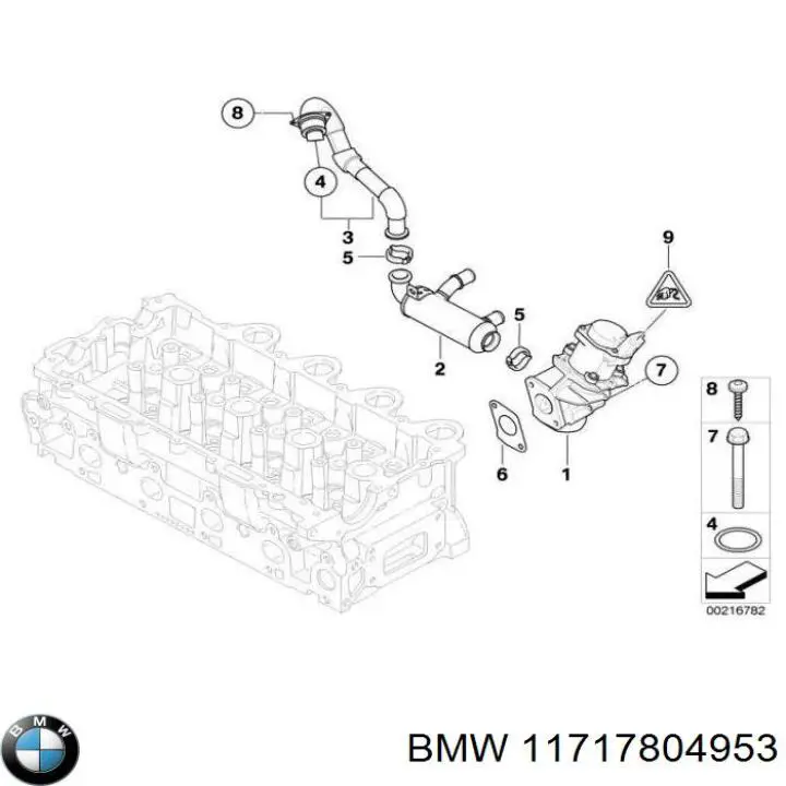 11717804953 BMW radiador do sistema egr de recirculação dos gases de escape