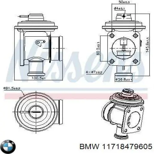 Приборы управления системы рециркуляции BMW 11718479605 цена, от 14.12 USD