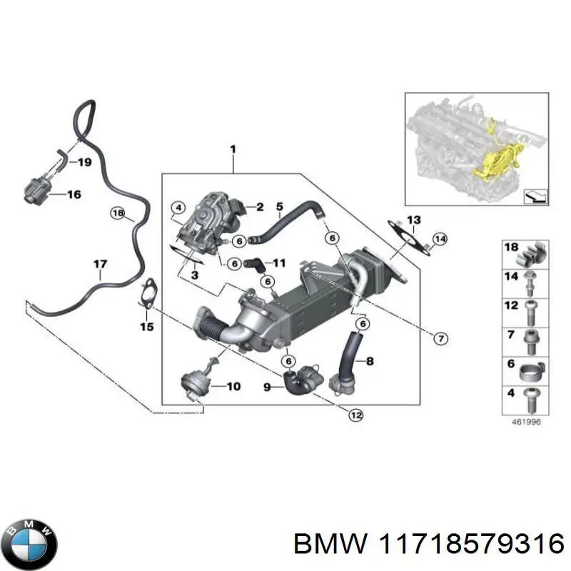 Прокладка масляного фильтра 11718579316 BMW